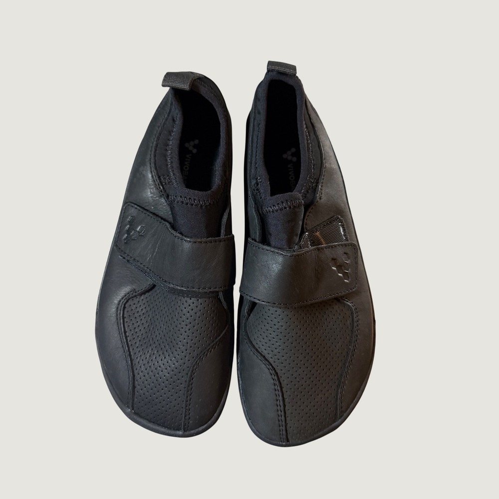 Vivobarefoot Black Barefoot Shoes Kids EUR 32 US Size 1 Hook Loop Closure